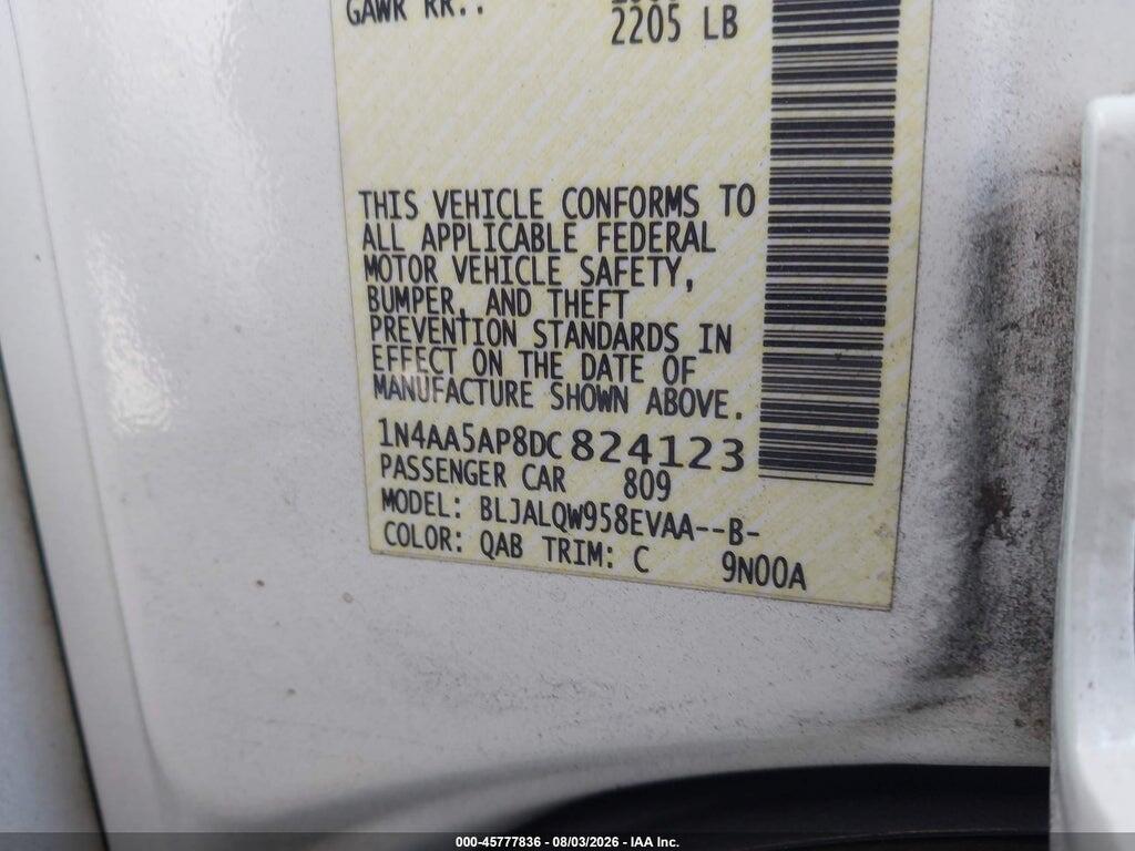 1N4AA5AP8DC824123 2013 NISSAN MAXIMA photo no. 9