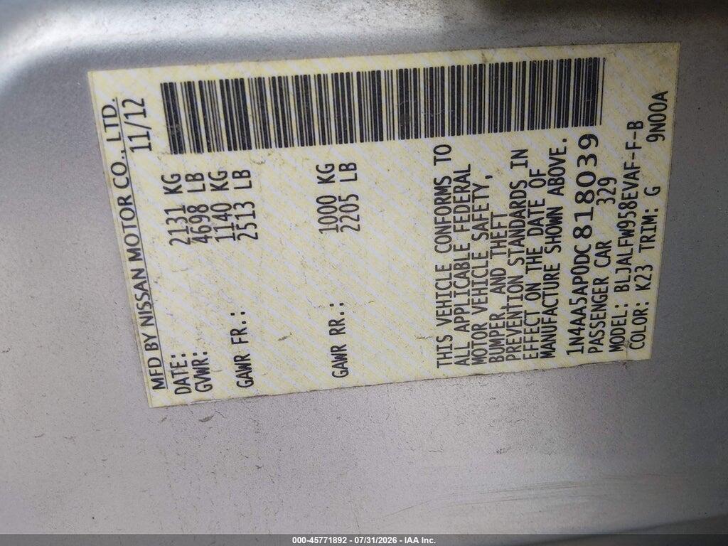 1N4AA5AP0DC818039 2013 NISSAN MAXIMA photo no. 9