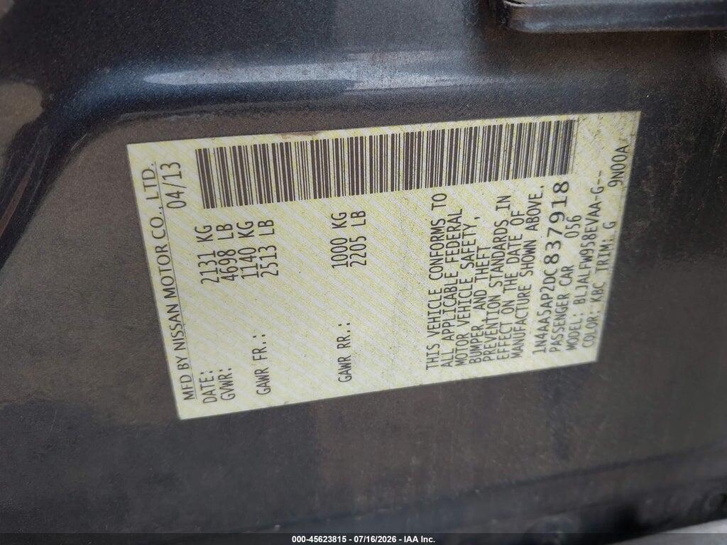 1N4AA5AP2DC837918 2013 NISSAN MAXIMA photo no. 9
