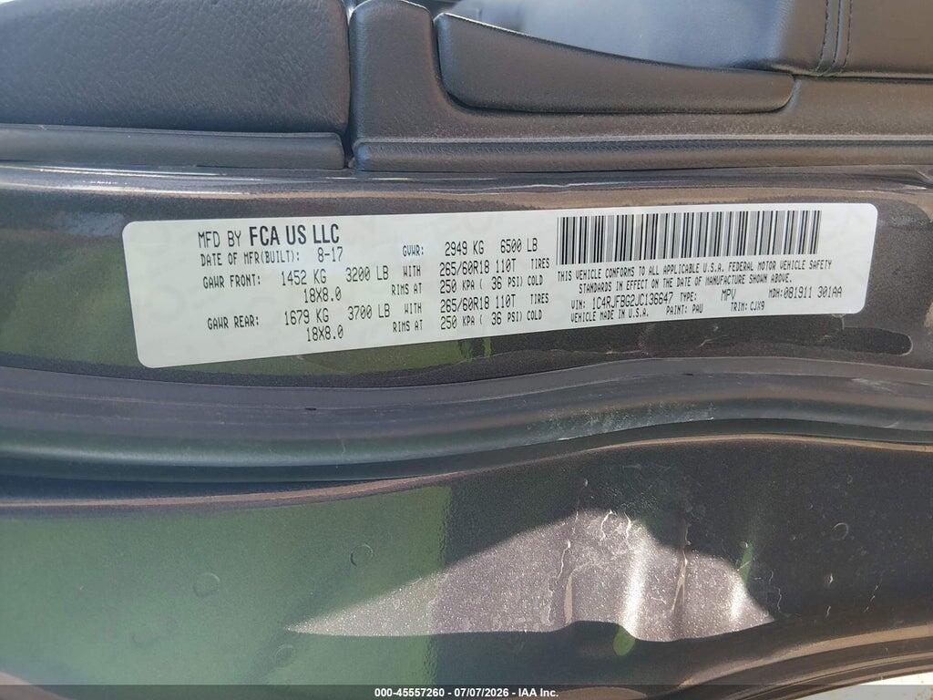 1C4RJFBG2JC136647 2018 JEEP GRAND CHEROKEE photo no. 9