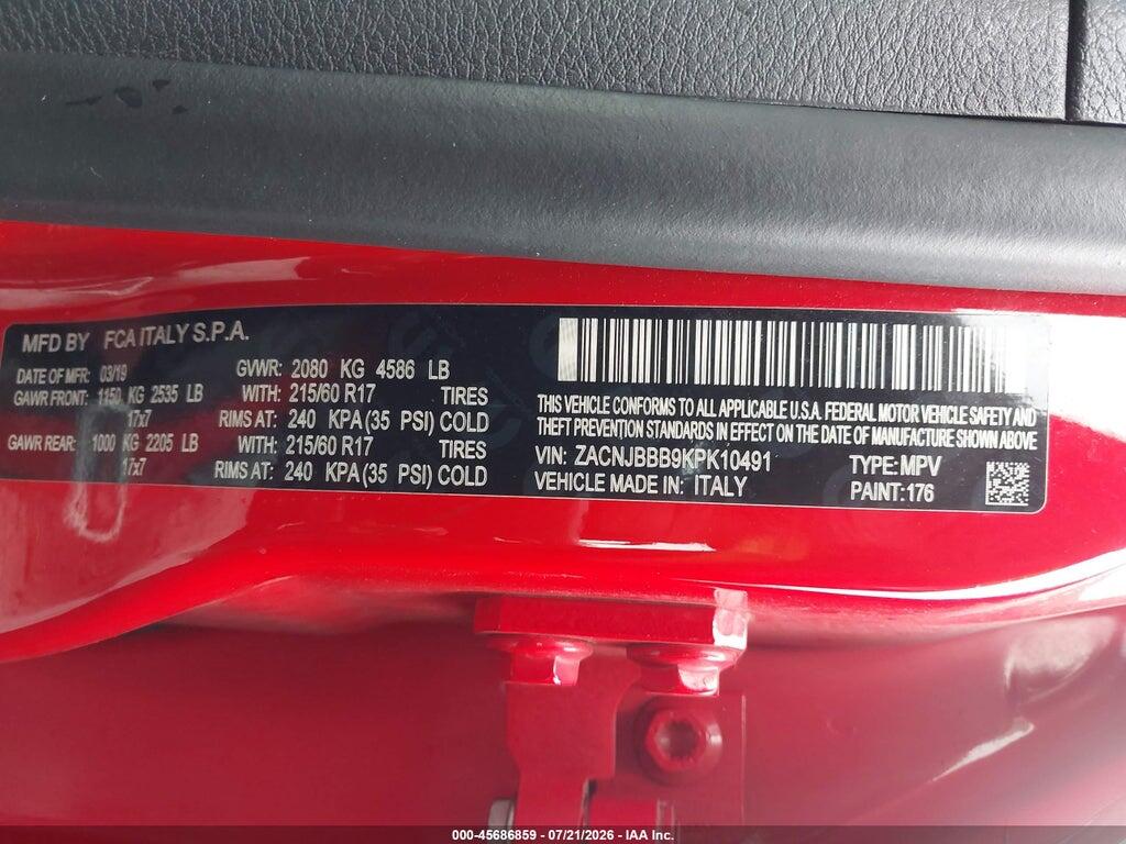 ZACNJBBB9KPK10491 2019 JEEP RENEGADE photo no. 9