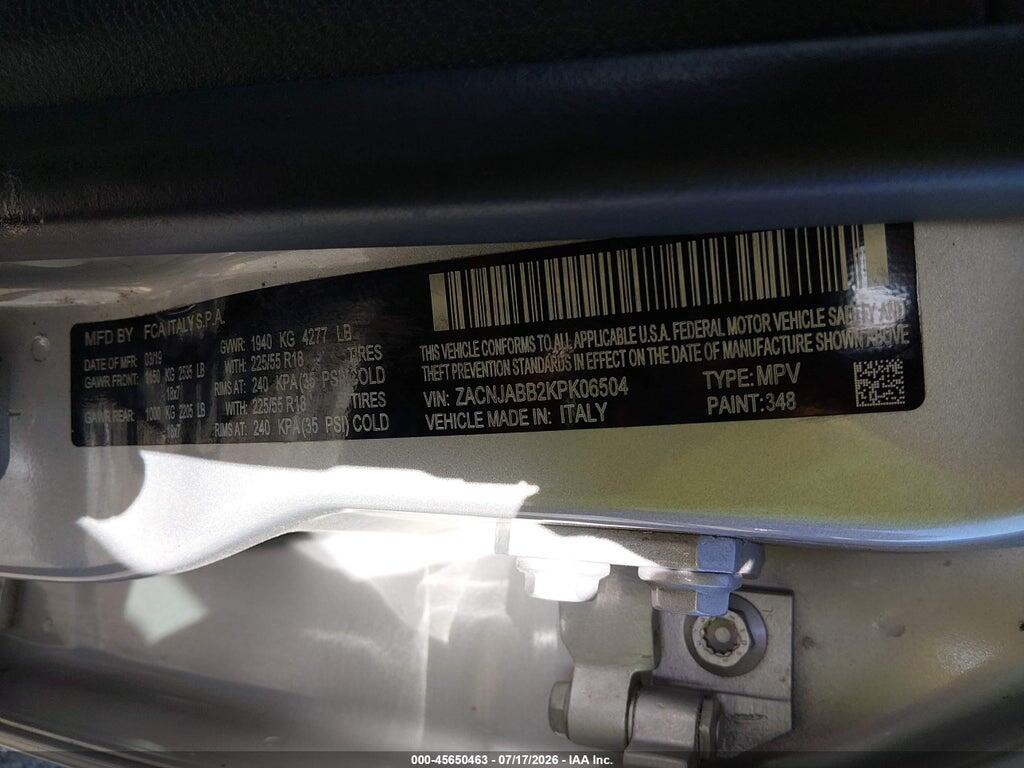 ZACNJABB2KPK06504 2019 JEEP RENEGADE photo no. 9