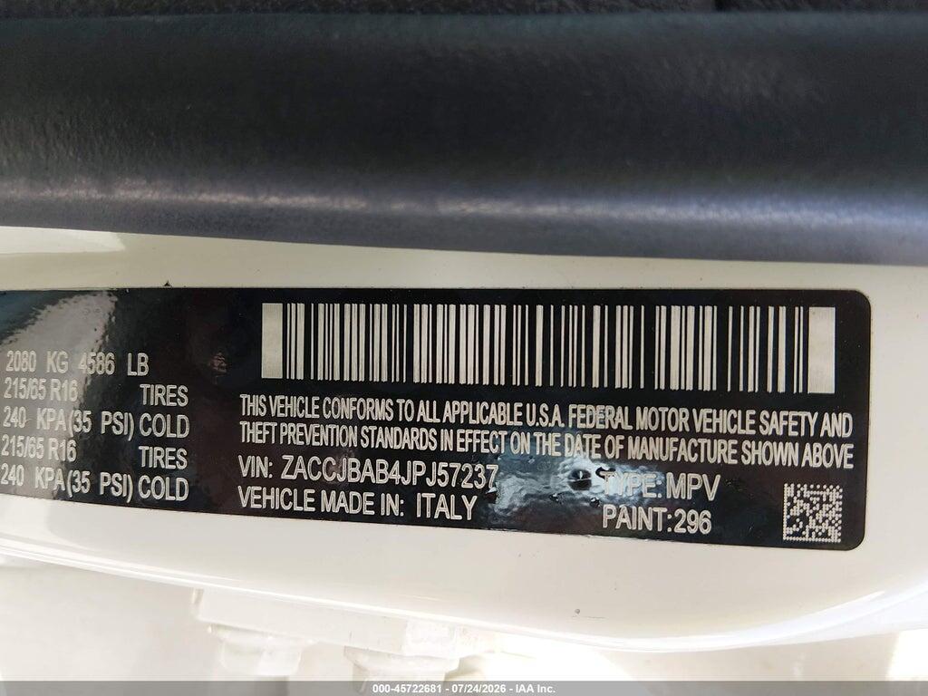 ZACCJBAB4JPJ57237 2018 JEEP RENEGADE photo no. 9