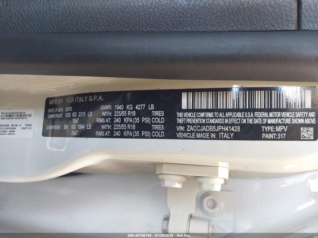 ZACCJADB5JPH41428 2018 JEEP RENEGADE photo no. 9