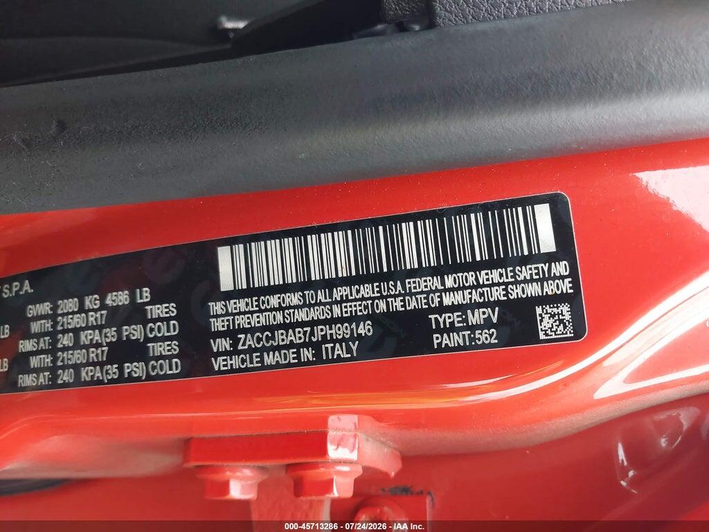ZACCJBAB7JPH99146 2018 JEEP RENEGADE photo no. 9
