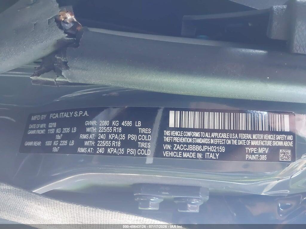 ZACCJBBB6JPH02159 2018 JEEP RENEGADE photo no. 9