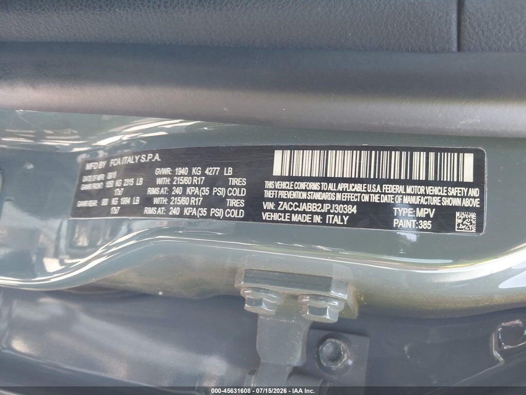 ZACCJABB2JPJ30384 2018 JEEP RENEGADE photo no. 9