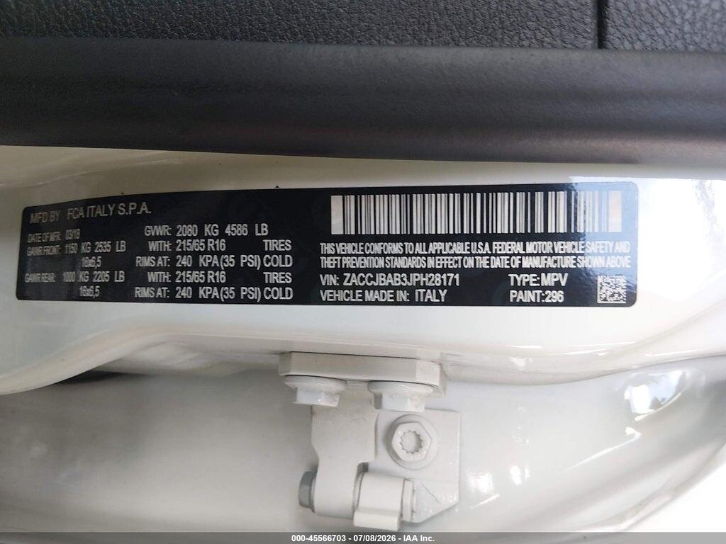 ZACCJBAB3JPH28171 2018 JEEP RENEGADE photo no. 9