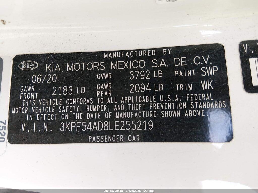 3KPF54AD8LE255219 2020 KIA FORTE photo no. 9