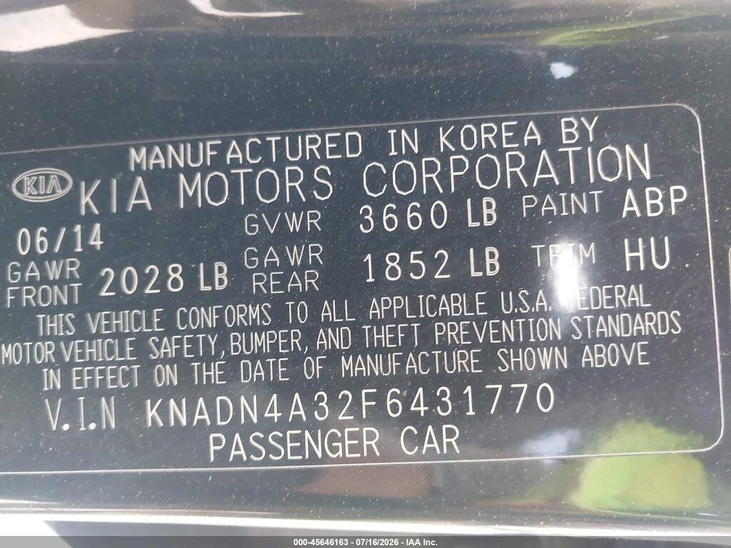 KNADN4A32F6431770 2015 KIA RIO photo no. 9