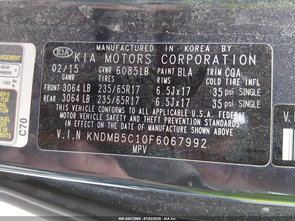 KNDMB5C10F6067992 2015 KIA SEDONA photo no. 9