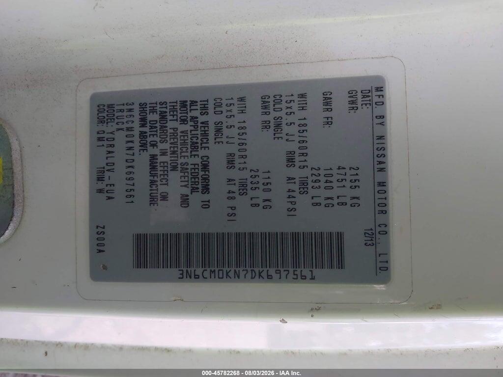 3N6CM0KN7DK697561 2013 NISSAN NV200 photo no. 9