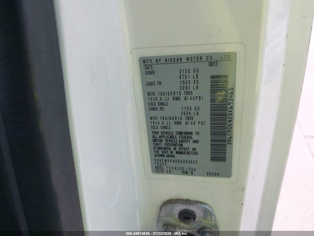 3N6CM0KN2DK693465 2013 NISSAN NV200 photo no. 9