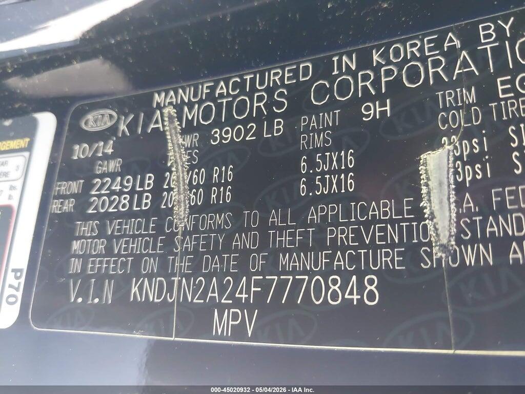 KNDJN2A24F7770848 2015 KIA SOUL photo no. 9