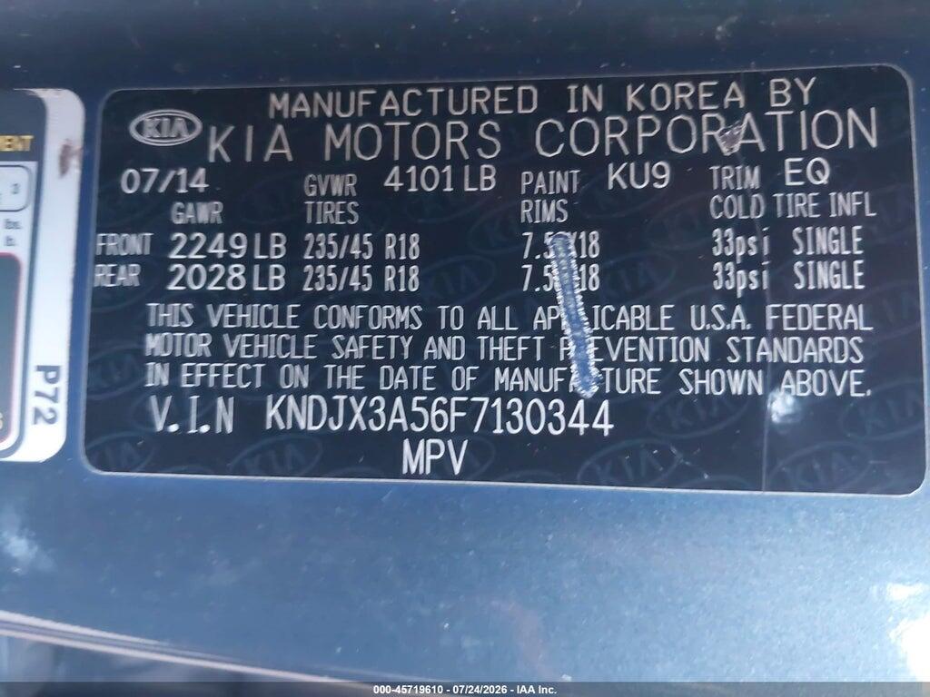 KNDJX3A56F7130344 2015 KIA SOUL photo no. 9