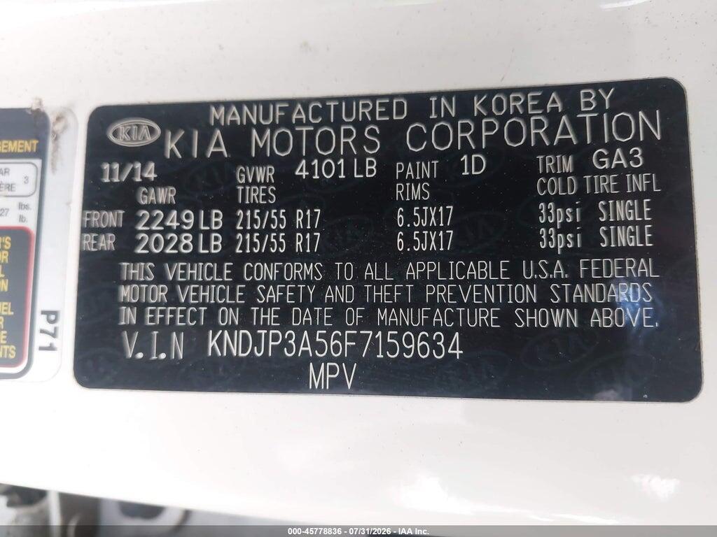KNDJP3A56F7159634 2015 KIA SOUL photo no. 9