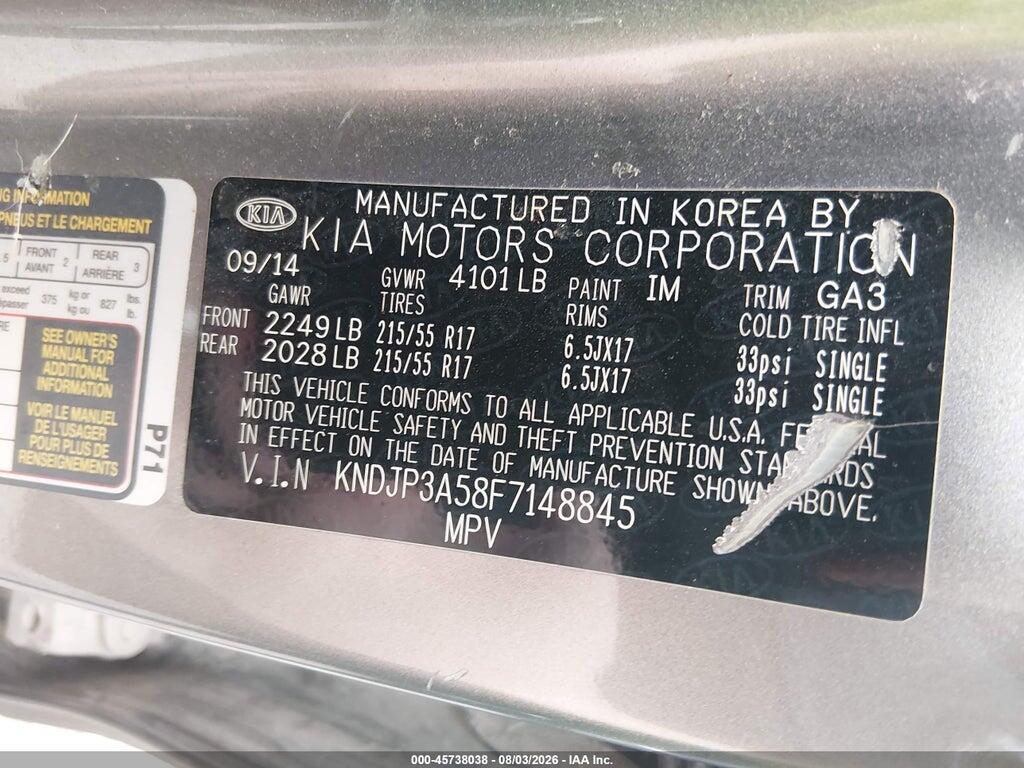 KNDJP3A58F7148845 2015 KIA SOUL photo no. 9
