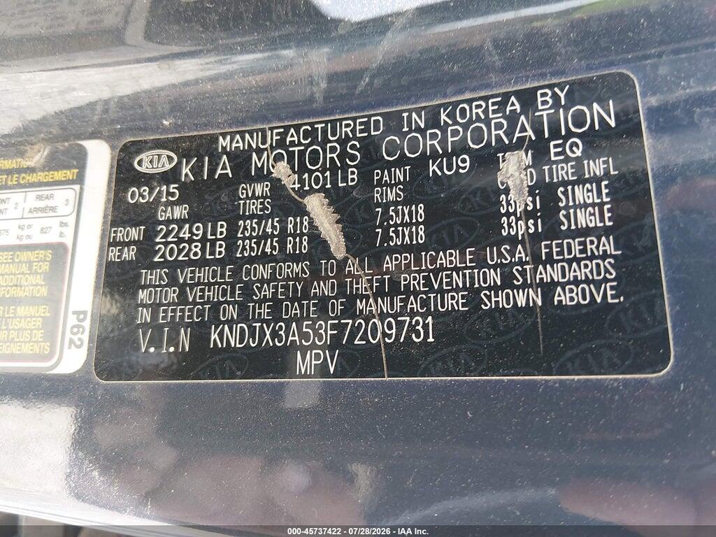 KNDJX3A53F7209731 2015 KIA SOUL photo no. 9