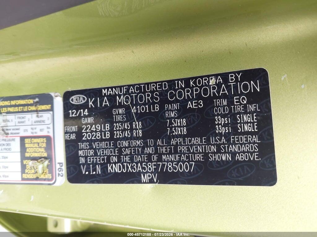 KNDJX3A58F7785007 2015 KIA SOUL photo no. 9