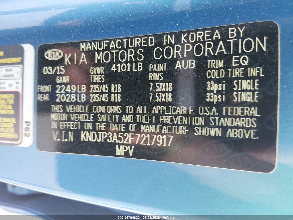 KNDJP3A52F7217917 2015 KIA SOUL photo no. 9