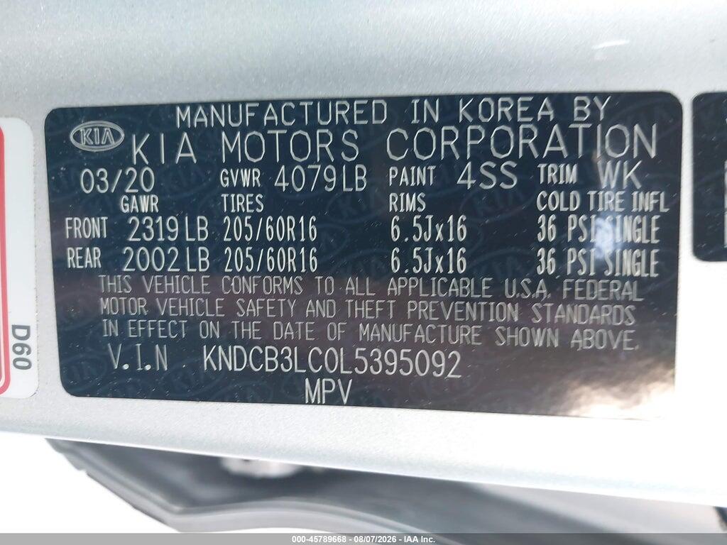KNDCB3LC0L5395092 2020 KIA NIRO photo no. 9