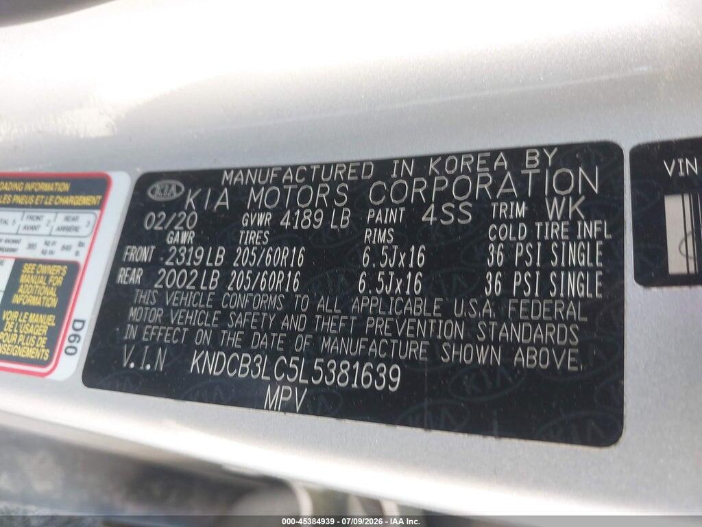 KNDCB3LC5L5381639 2020 KIA NIRO photo no. 9