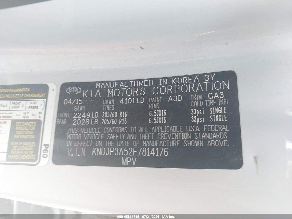 KNDJP3A52F7814176 2015 KIA SOUL photo no. 9