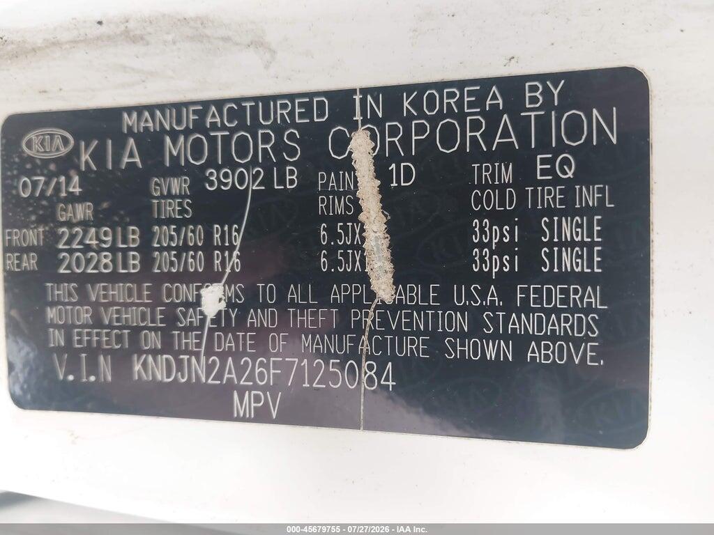 KNDJN2A26F7125084 2015 KIA SOUL photo no. 9