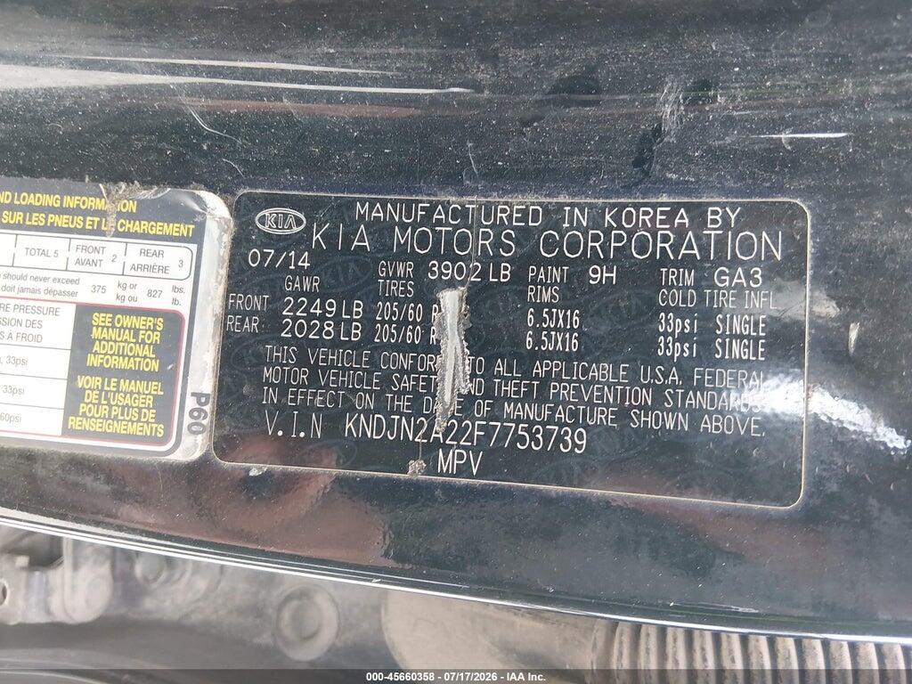 KNDJN2A22F7753739 2015 KIA SOUL photo no. 9