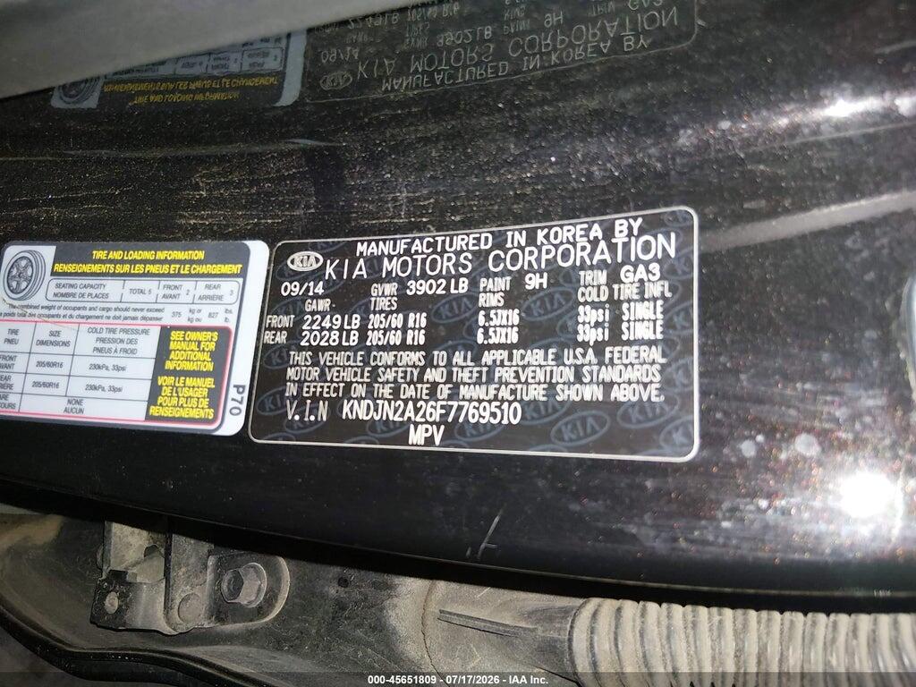 KNDJN2A26F7769510 2015 KIA SOUL photo no. 9