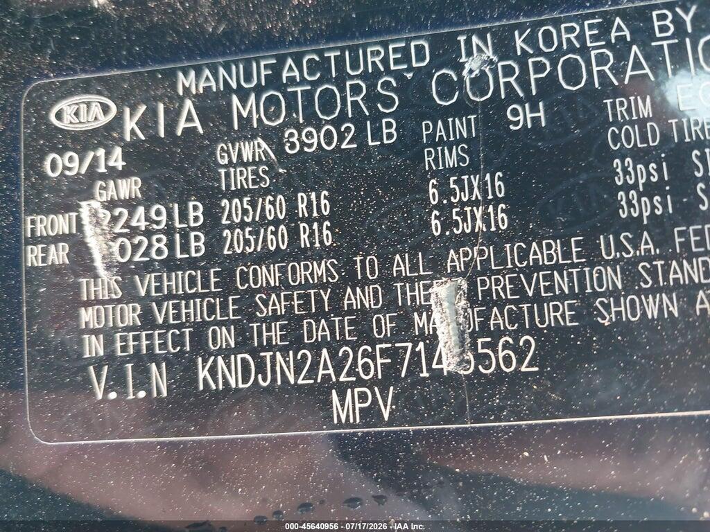 KNDJN2A26F7145562 2015 KIA SOUL photo no. 9