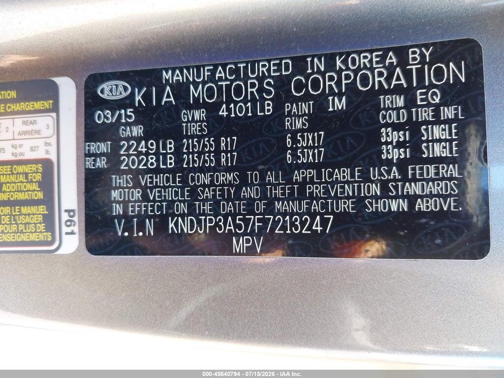 KNDJP3A57F7213247 2015 KIA SOUL photo no. 9