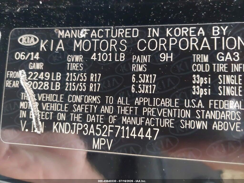 KNDJP3A52F7114447 2015 KIA SOUL photo no. 9