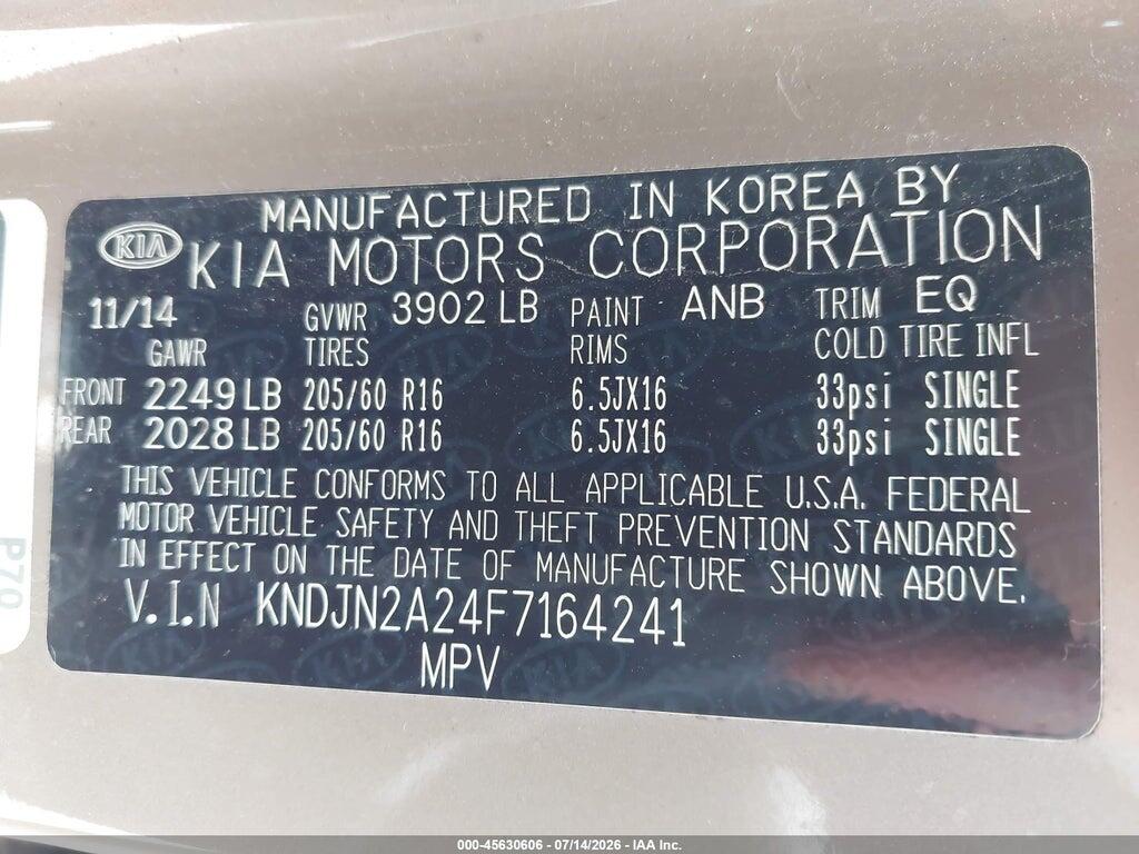 KNDJN2A24F7164241 2015 KIA SOUL photo no. 9