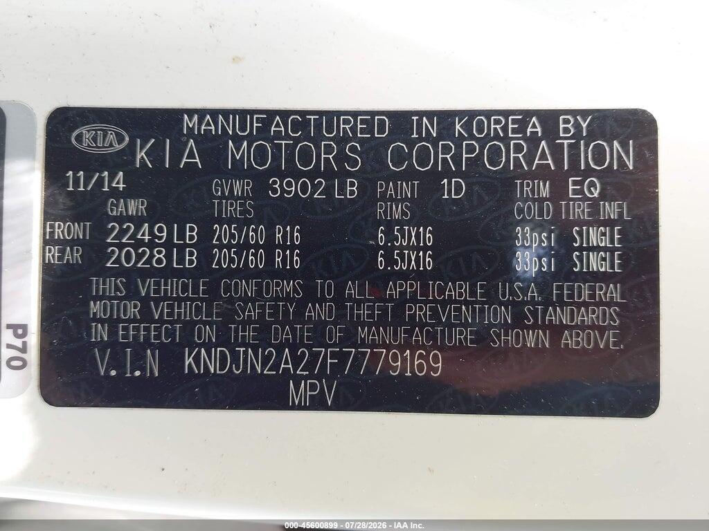 KNDJN2A27F7779169 2015 KIA SOUL photo no. 9