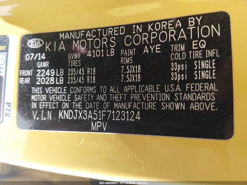 KNDJX3A51F7123124 2015 KIA SOUL photo no. 9