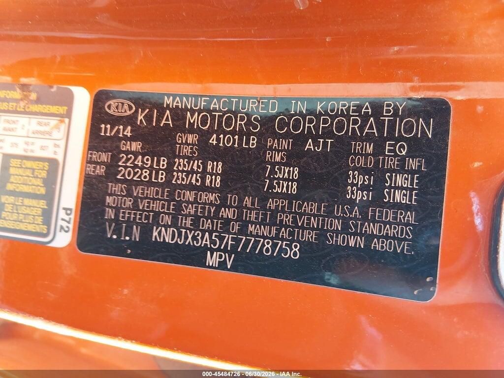 KNDJX3A57F7778758 2015 KIA SOUL photo no. 9