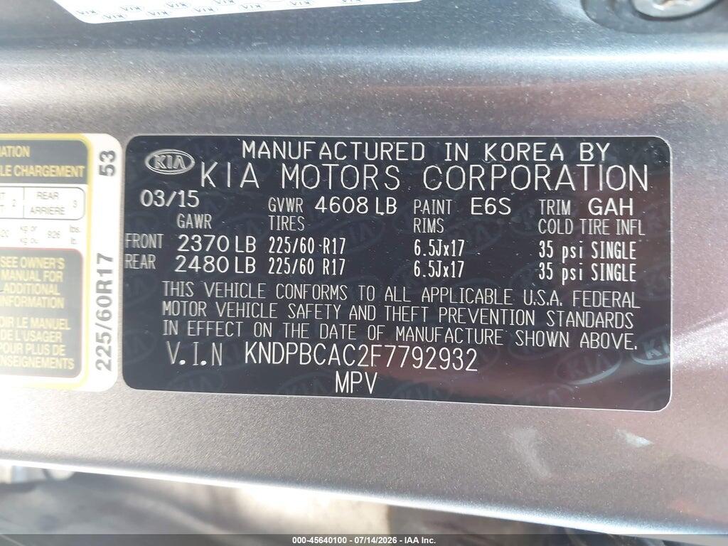 KNDPBCAC2F7792932 2015 KIA SPORTAGE photo no. 9