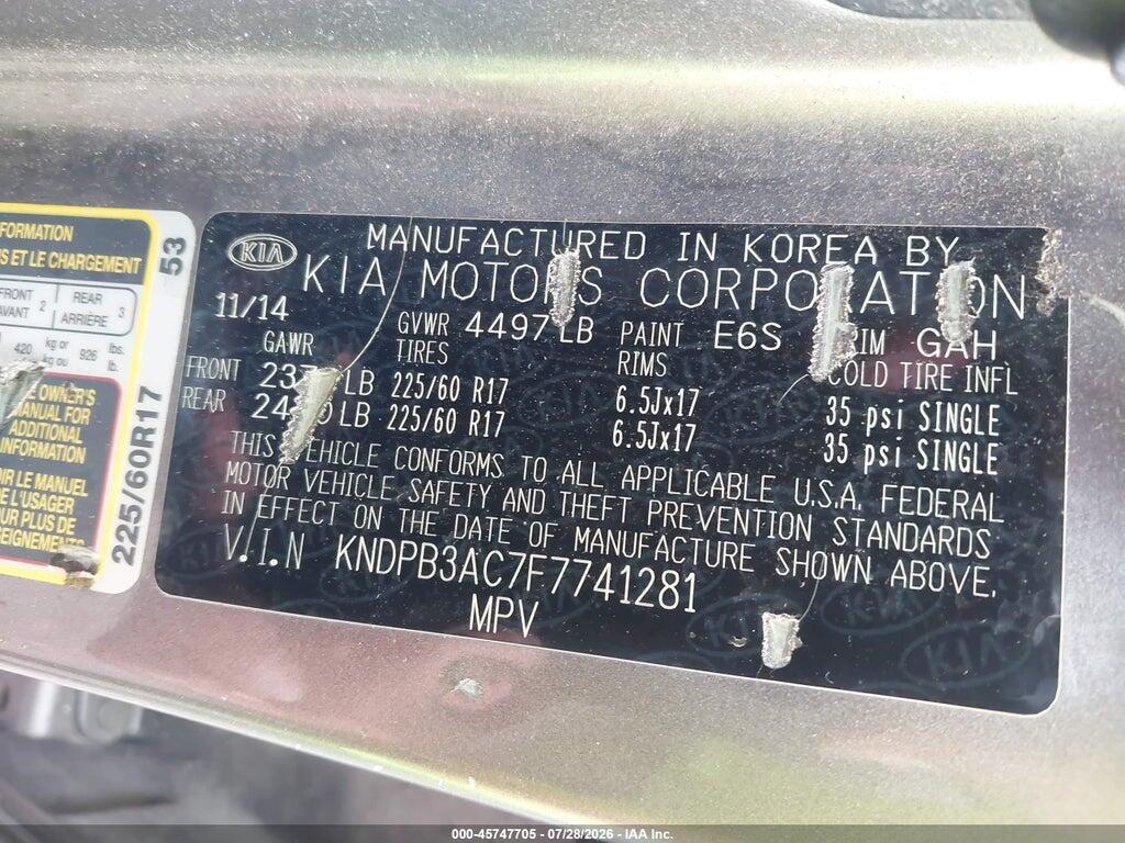 KNDPB3AC7F7741281 2015 KIA SPORTAGE photo no. 9