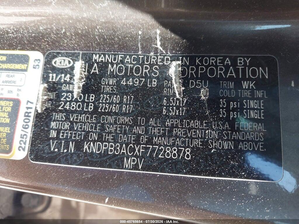 KNDPB3ACXF7728878 2015 KIA SPORTAGE photo no. 9