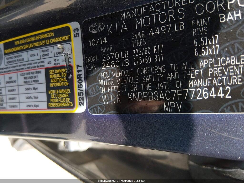 KNDPB3AC7F7726442 2015 KIA SPORTAGE photo no. 9