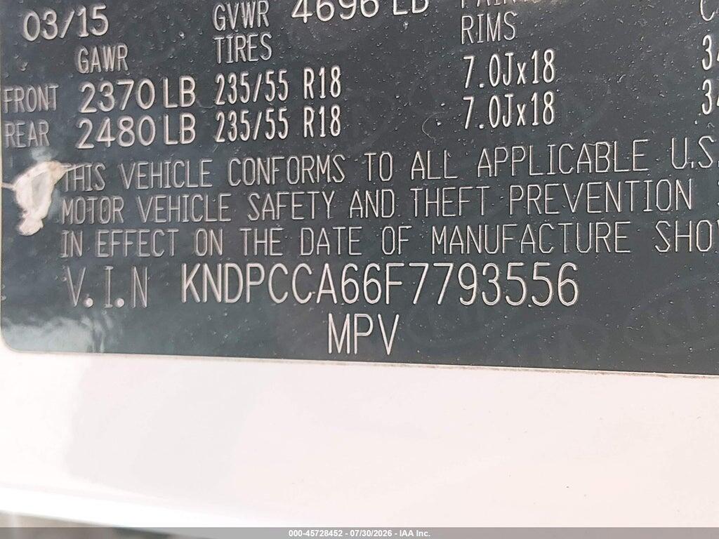 KNDPCCA66F7793556 2015 KIA SPORTAGE photo no. 9