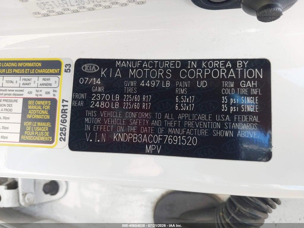 KNDPB3AC0F7691520 2015 KIA SPORTAGE photo no. 9