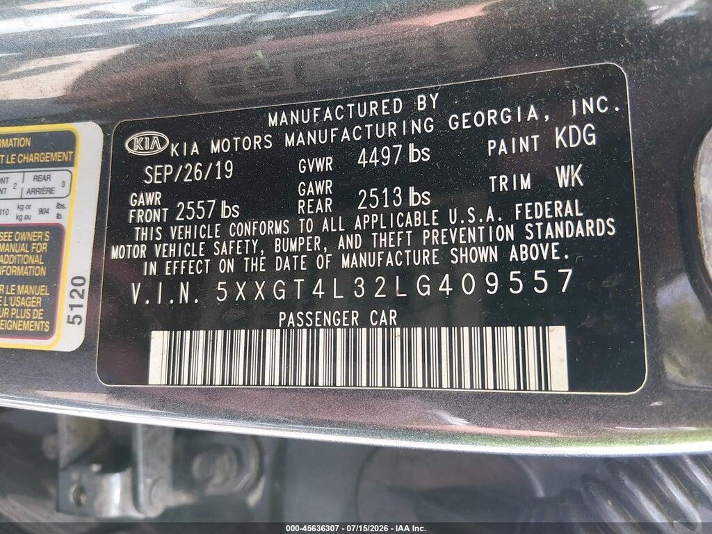 5XXGT4L32LG409557 2020 KIA OPTIMA photo no. 9