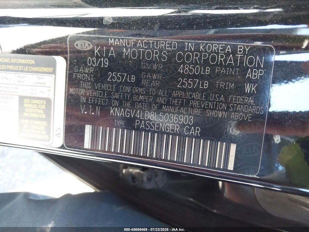 KNAGV4LD8L5036903 2020 KIA OPTIMA PLUG-IN HYBRID photo no. 9