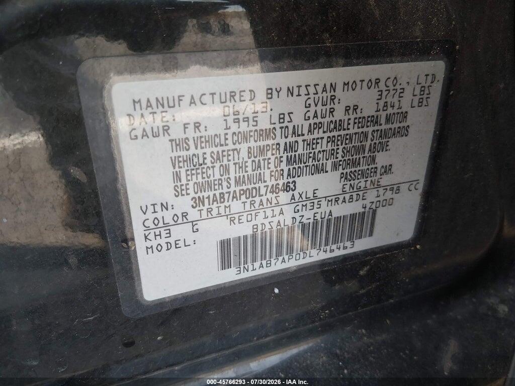 3N1AB7AP0DL746463 2013 NISSAN SENTRA photo no. 9