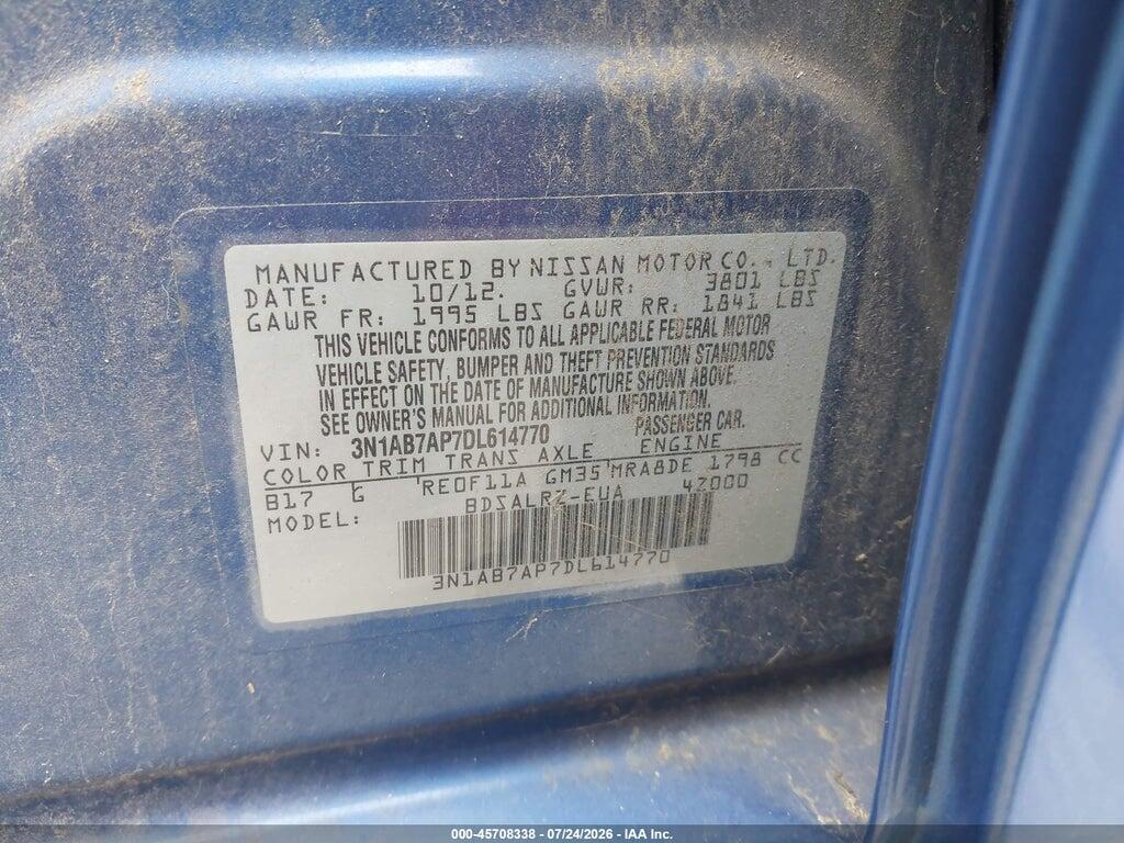 3N1AB7AP7DL614770 2013 NISSAN SENTRA photo no. 9