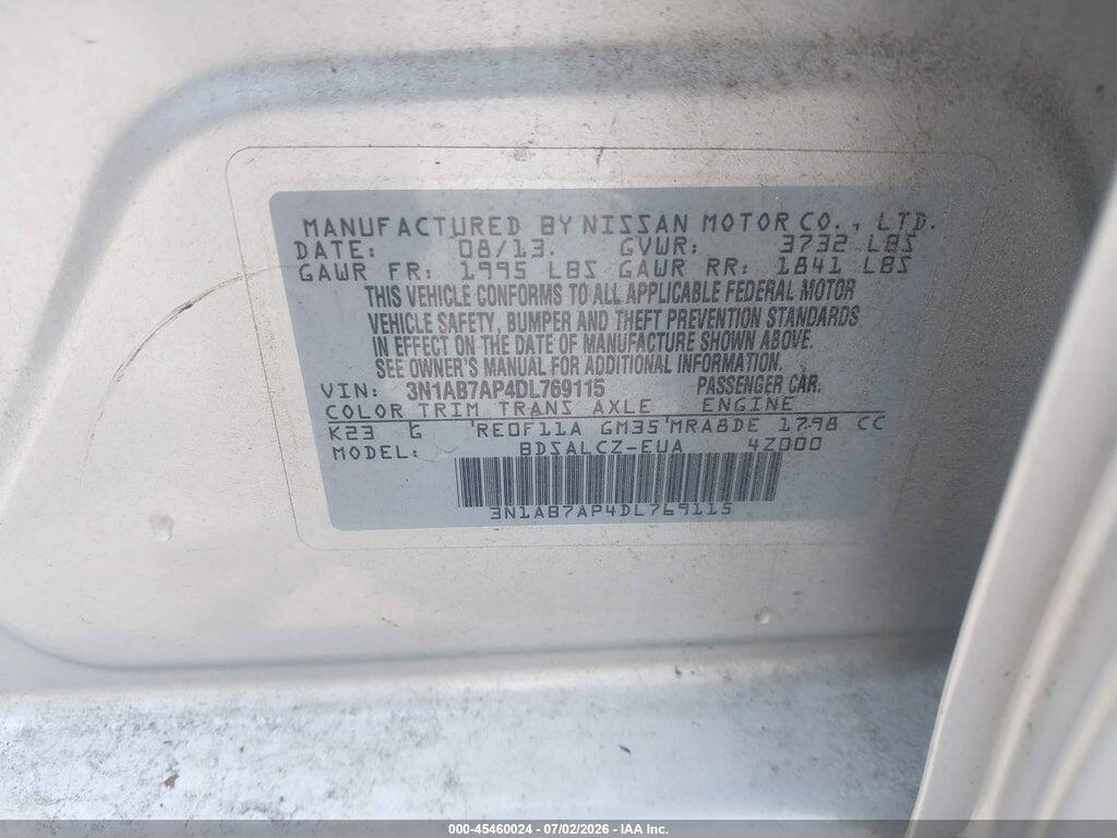 3N1AB7AP4DL769115 2013 NISSAN SENTRA photo no. 9