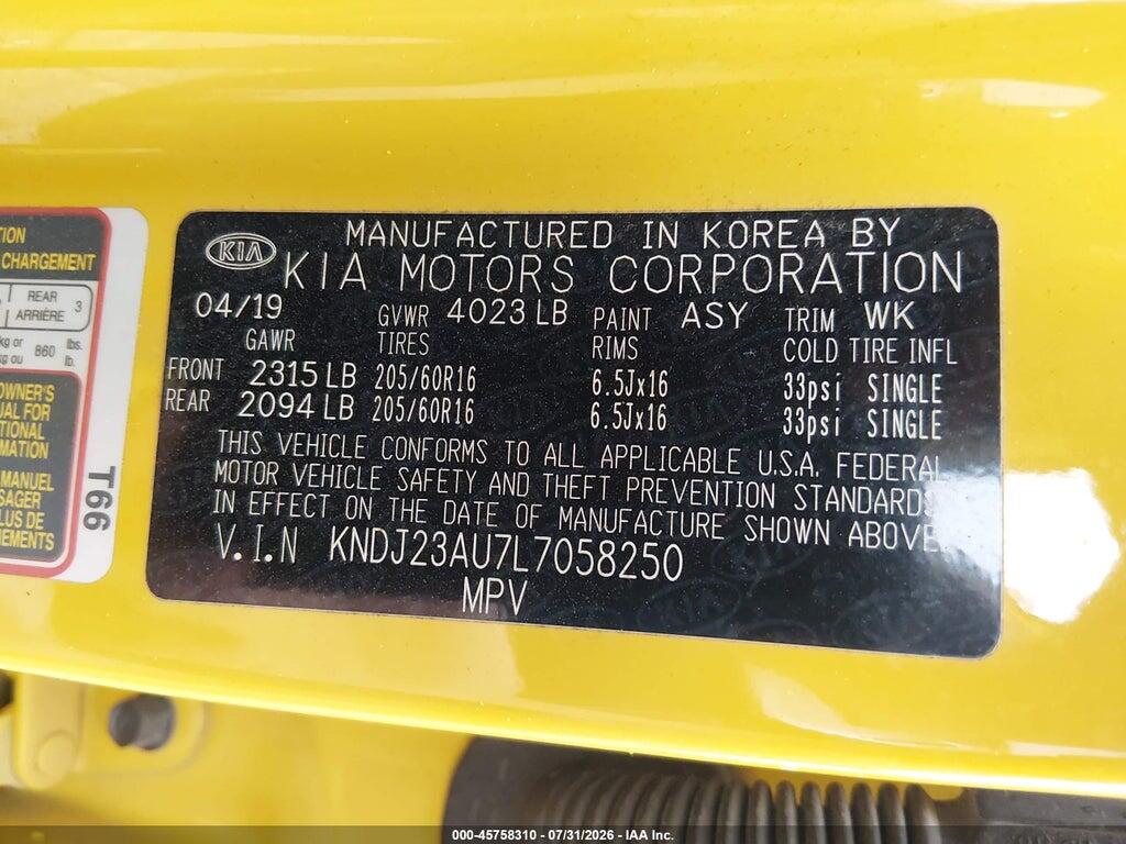 KNDJ23AU7L7058250 2020 KIA SOUL photo no. 9