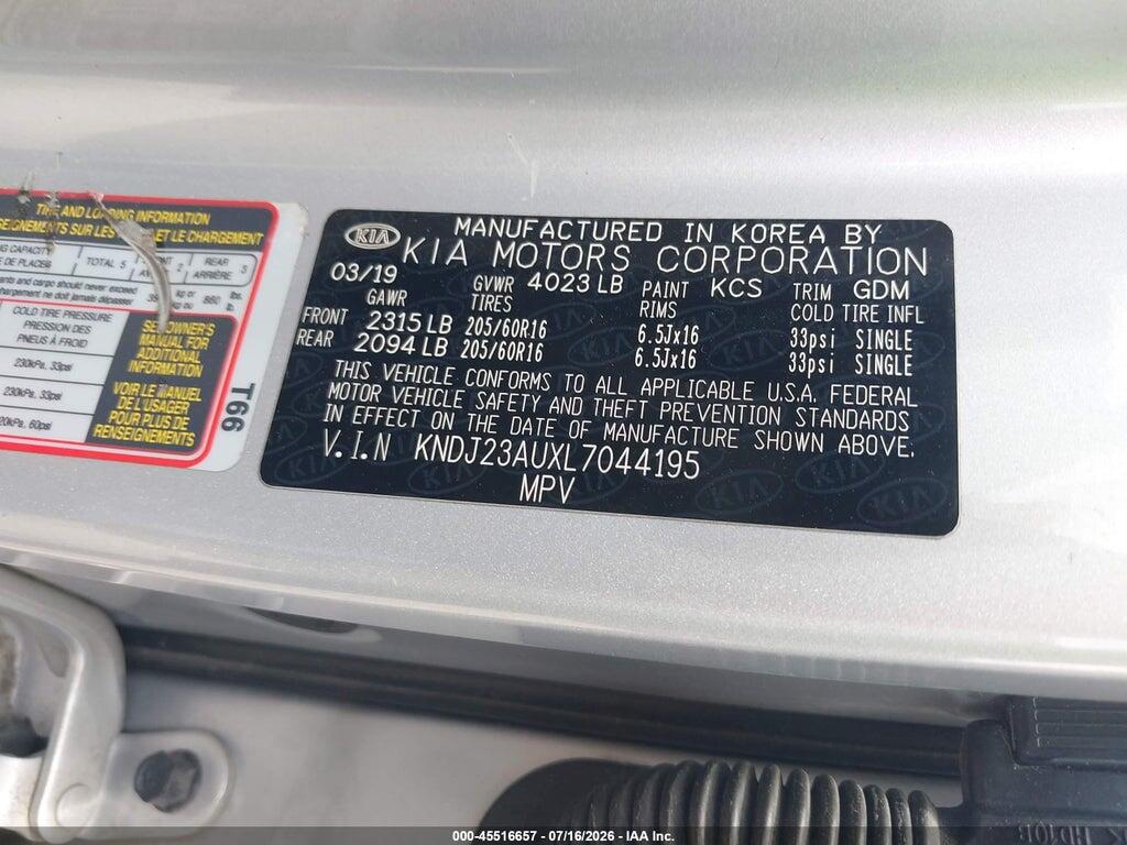KNDJ23AUXL7044195 2020 KIA SOUL photo no. 9
